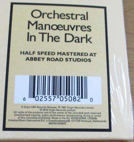 O.M.D. ORCHESTRAL MANOEUVRES IN THE DARK Architecture & Morality Half Speed Mastered LP VINYL Record