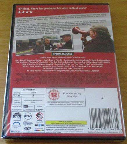 Cult Film:  Capitalism A Love Story Michael Moore DVD [BBox 11]