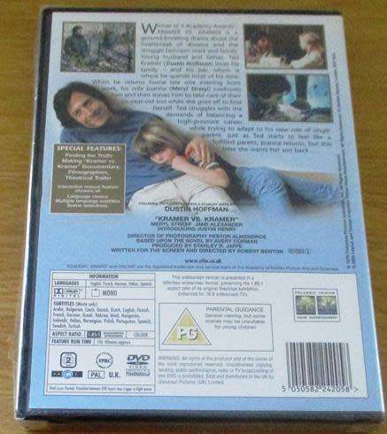 Cult Film: Kramer Vs. Kramer Dustin Hoffman Merryl Streep DVD [BBox 11]