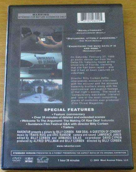 Cult Film: Raw Deal A Question of Consent Special Edition DVD [BBox 11]