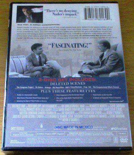Cult Film: An Unreasonable Man 2xDVD [BBox 11]