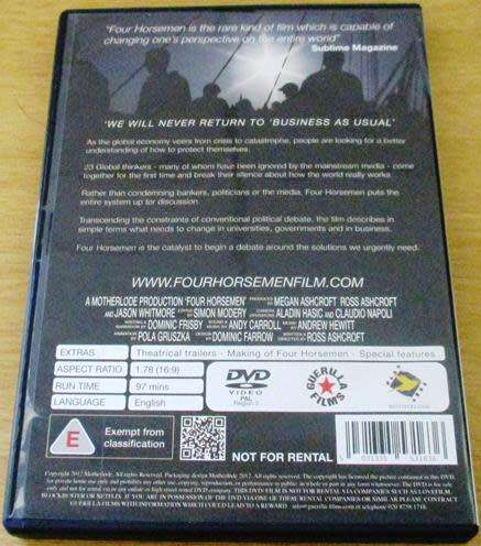 Cult Film: Four Horsemen DVD [BBox 12]