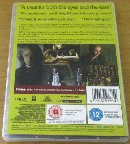 Cult Film: Copying Beethoven DVD Ed Harris Diane Kruger [BBox 12]