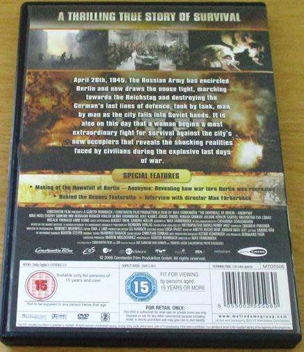 Cult Film: The Downfall of Berlin Anonyma DVD [BBox 12]