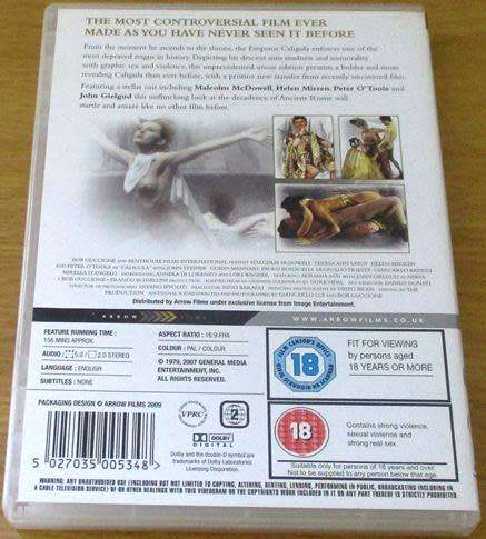 Cult Film: Caligula DVD Peter O Toole [BBox 12]