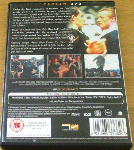 Cult Film: Soldier of Orange War Epic DVD [BBox 12] Dutch with English Subtitles