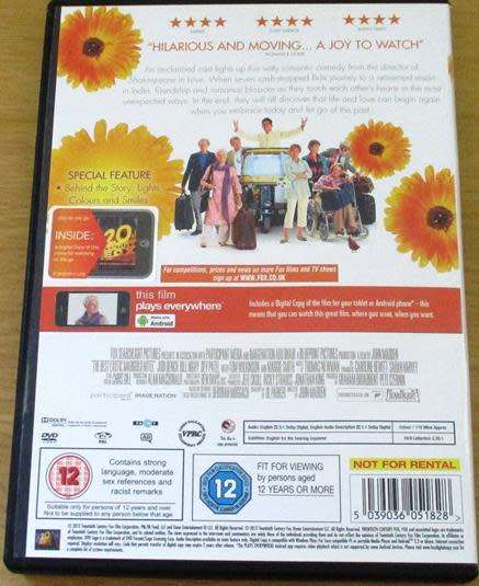 Cult Film: The Best Exotic Marigold Hotel DVD Bill Nighy Judi Dench [BBOX 13]