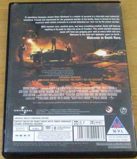 Cult Film: Death Race DVD Jason Statham [BBOX 13]