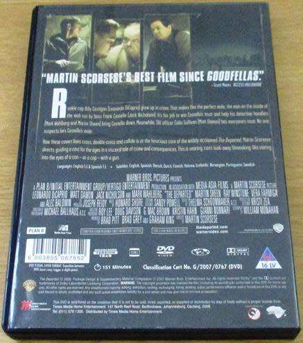 Cult Film: Departed DVD Leonardo Dicaprio Matt Damon [BBOX 13]