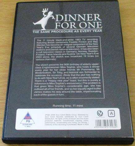Cult Film: Dinner for One DVD The Same Procedure as Every Year  [BBOX 13]