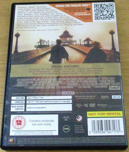 Cult Film: Never Let Me Go DVD Carey Mulligan Andrew Garfield [BBOX 13]