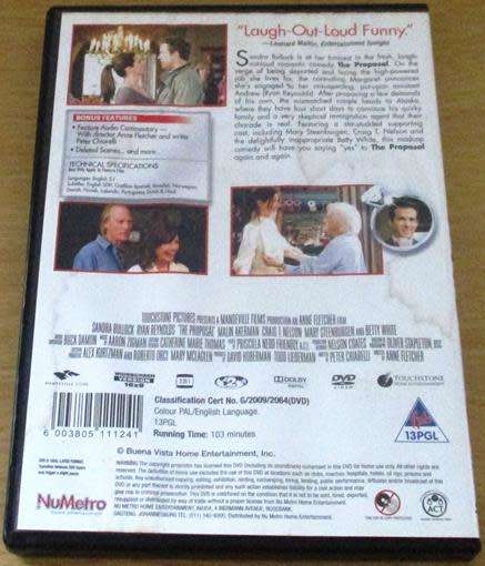 Cult Film: The Proposal DVD Ryan Reynolds Sandra Bullock [BBOX 14]