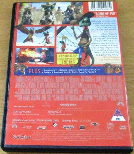 Cult Film: Rango DVD Johnny Depp [BBOX 14]