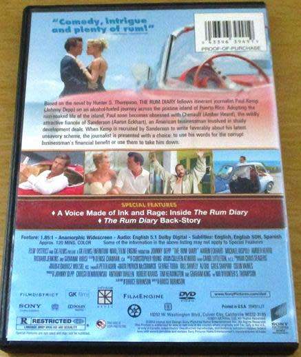 Cult Film: The Rum Diary DVD Johnny Depp [BBOX 14]