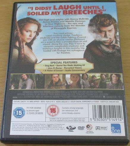 Cult Film: Your Highness DVD Natalie Portman James Franco [BBOX 14]