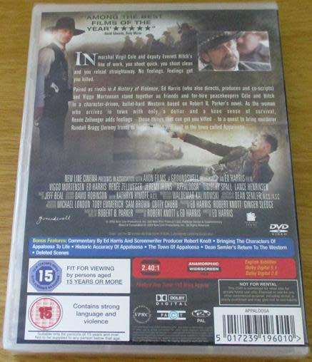 Cult Film: Appaloosa DVD Viggo Mortensen Ed Harris   [BBOX 14]