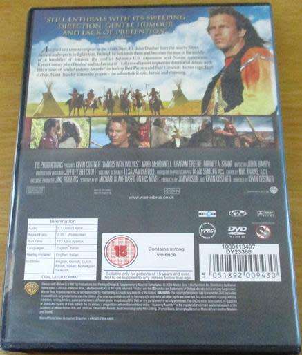 Cult Film: Dances with Wolves DVD Kevin Costner   [BBOX 14]