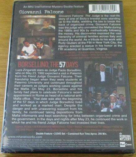 Borsellino, the 57 Days & Giovanna Falcone The Judge DVDs [BBOX 15] Italian with English Subtitles