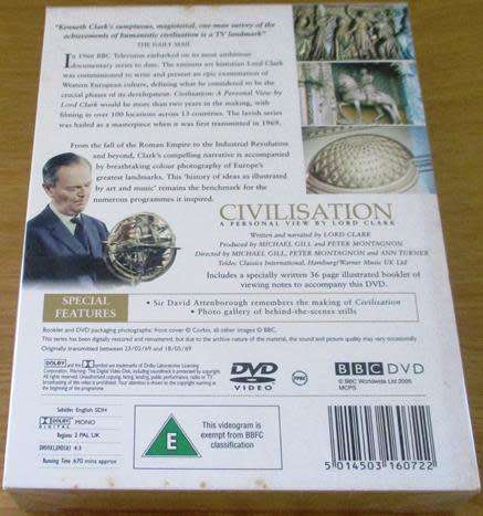 Civilisation The Complete Series BBC DVD  [BBOX 11]