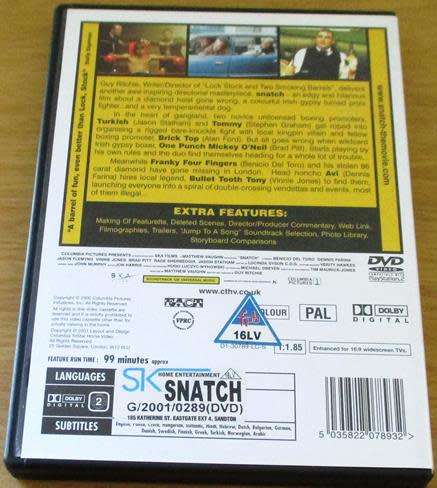 CULT FILM: SNATCH DVD  [BBOX 13]