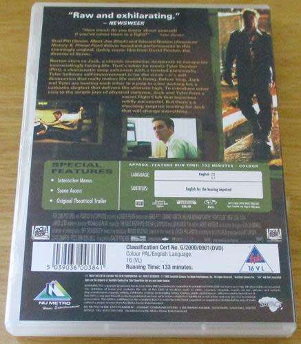 CULT FILM: FIGHT CLUB DVD  [BBOX 12]