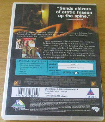 CULT FILM: THE DREAMERS DVD  [BBOX 10]
