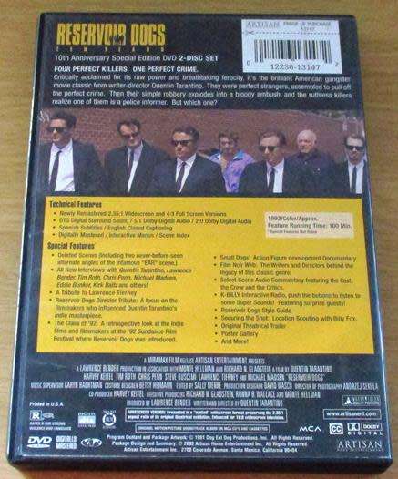 CULT FILM: RESERVOIR DOGS Ten Years Special Edition DVD [BBOX 10]