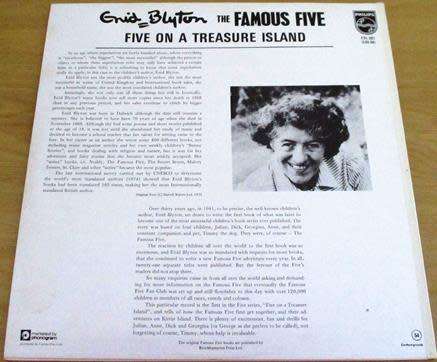 Enid Blyton THE FAMOUS FIVE Five on a Treasure Island LP VINYL record [H]