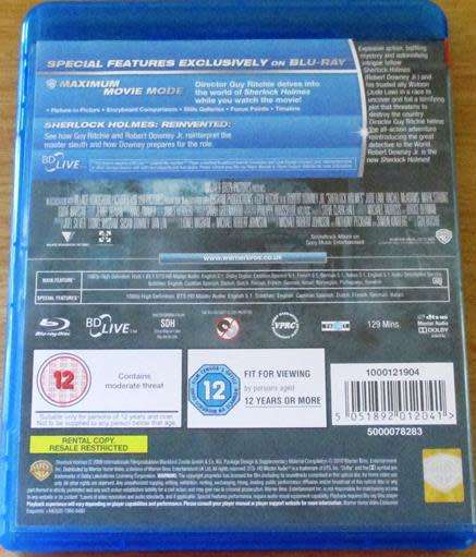 SHERLOCK HOLMES Robert Downey Jr Jude Law BLU RAY