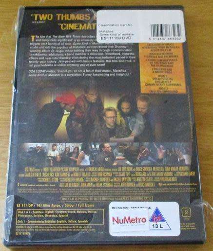 METALLICA Some Kind of Monster DVD [Shelf H]