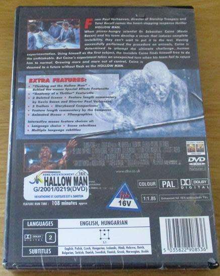 HOLLOW MAN DVD Kevin Bacon [Shelf H]