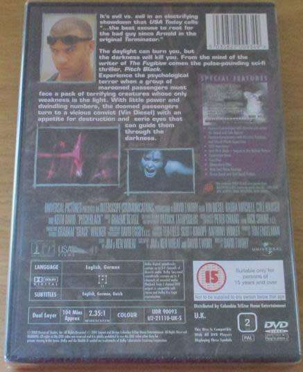 PITCH BLACK DVD [Shelf H] REGION 2