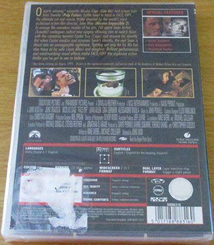 FACE/OFF DVD [Shelf H] REGION 2