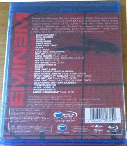 EMINEM Live From New York City BLU RAY [Shelf H]