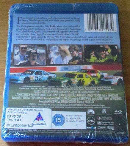 DAYS OF THUNDER BLU RAY Tom Cruise [Shelf H]