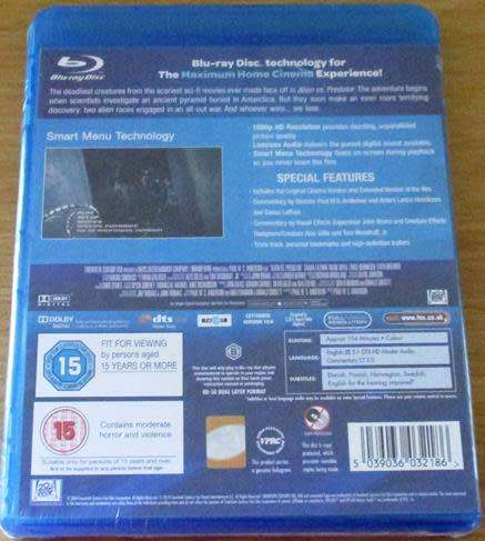 AVP ALIEN vs PREDATOR BLU RAY [Shelf H]