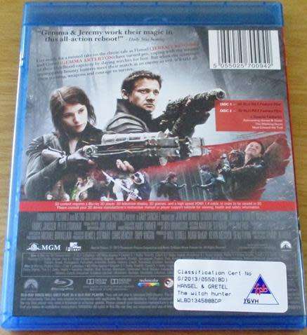 HANSEL & GRETEL Witch Hunters BLU RAY + BLU RAY 3D [Shelf H]