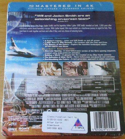 AFTER EARTH STEELBOOK BLU RAY [Shelf H]