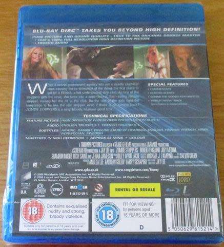 ZOMBIE STRIPPERS BLU RAY [Shelf H]