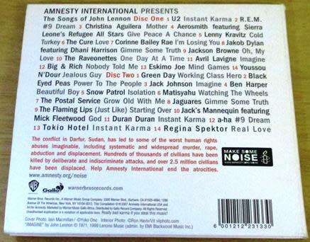 MAKE SOME NOISE SAVE DARFUR [Zx3] The Songs of John Lennon 2xCD covered by U2 Green Day R.E.M. Cure