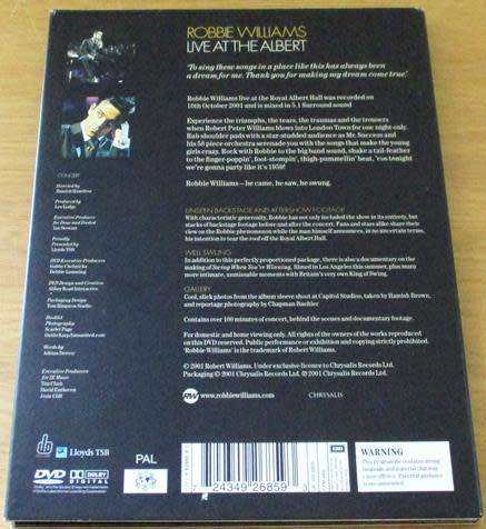 ROBBIE WILLIAMS Live at the Albert DVD