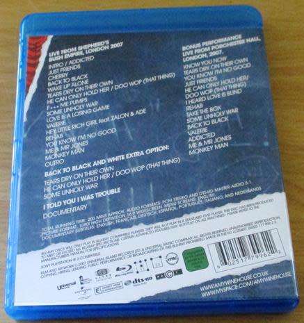 AMY WINEHOUSE I Told You I Was Trouble Live in London BLU RAY [Blu Ray Shelf]