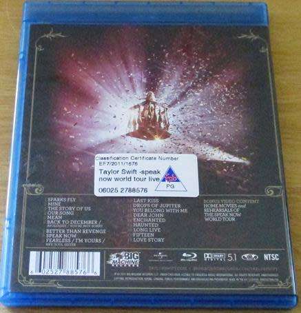 TAYLOR SWIFT Speak Now World Tour Live BLU RAY [Blu Ray Shelf]