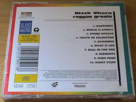 BLACK UHURU Reggae Greats CD [Shelf Z x 8]