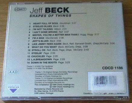 JEFF BECK Shapes of Things CD [Shelf Z x 8]