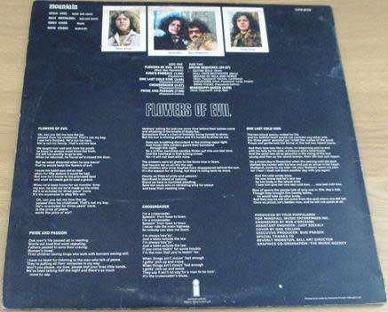 MOUNTAIN Flowers of Evil VINYL RECORD