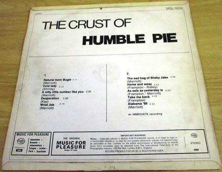 HUMBLE PIE The Crust of Humble Pie LP VINYL RECORD
