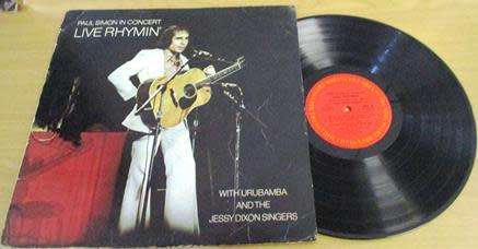 PAUL SIMON in Concert Live Rhymin` LP VINYL RECORD