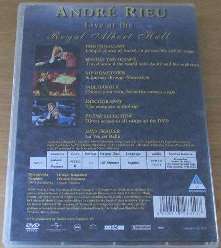 ANDRE RIEU Live at the Royal Albert Hall  DVD [msr]