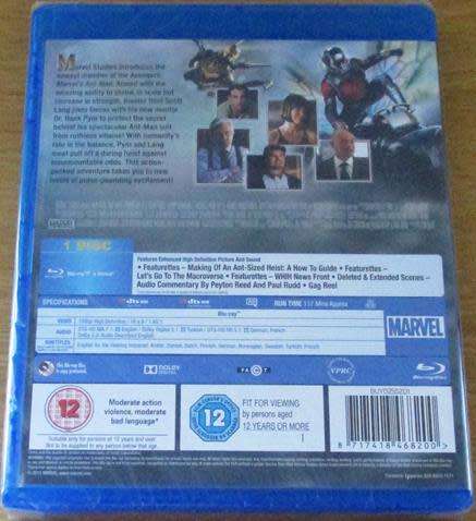 ANT-MAN BLU RAY [Shelf H]